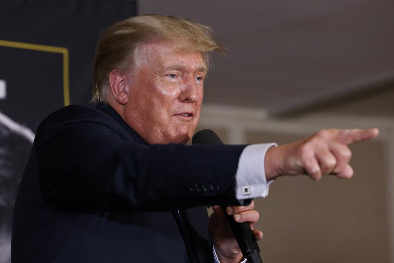 Donald Trump speaks after boxing match