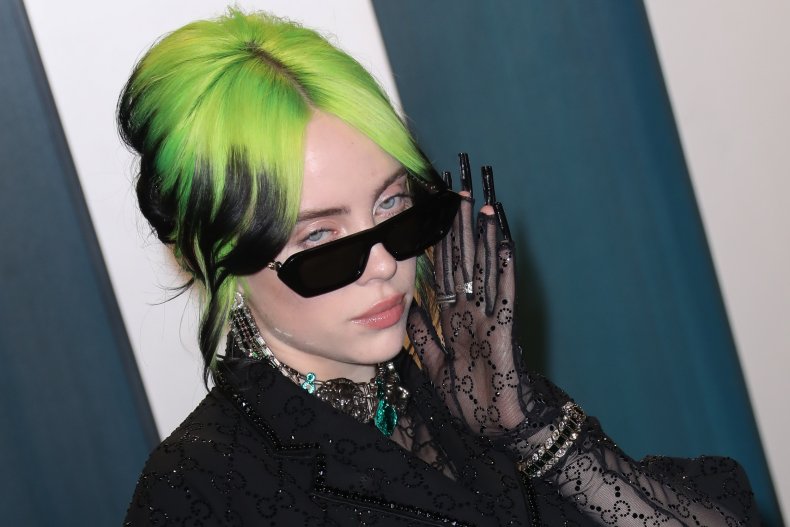 Billie Eilish at a 2020 Oscar party.