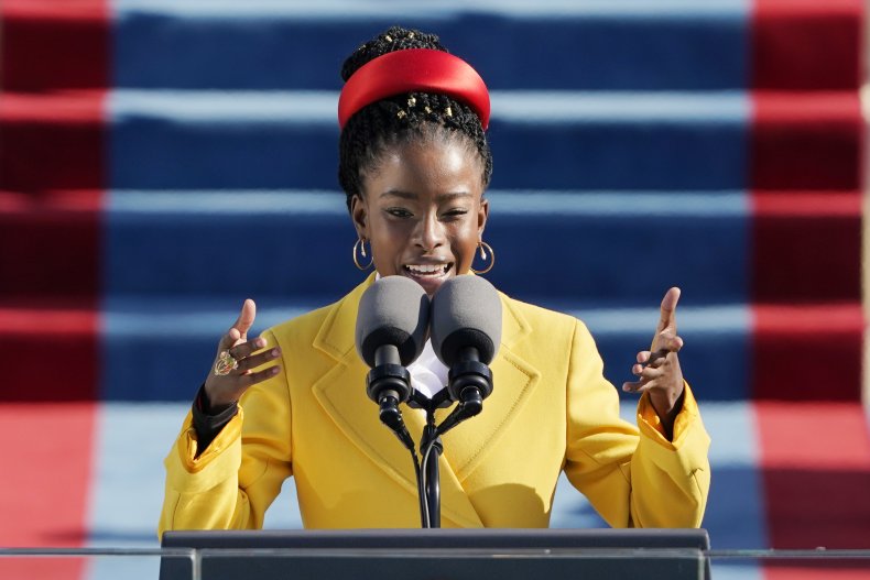 Amanda Gorman at the 2021 inauguration.