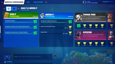Fortnite Weekly and Daily Punchcards Fortnite Weekly and Daily Punchcards