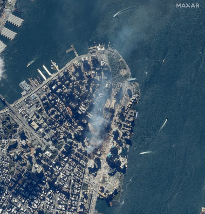Aerial shot of New York after 9/11.