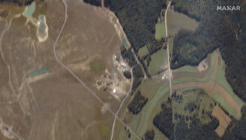 Aerial shot of crash site after 9/11.