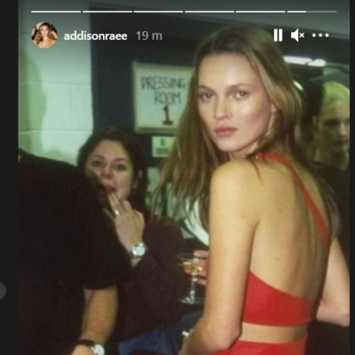 Addison Raes Instagram story of Kate Moss