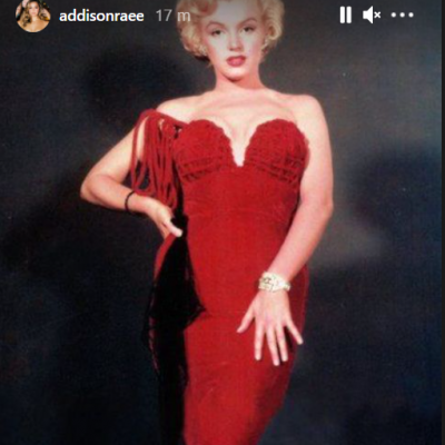 Addison Raes Instagram story of Marilyn Monroe Addison Raes Instagram story of Marilyn Monroe