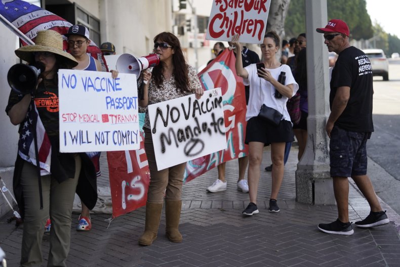 School Vaccine Mandate Protestors