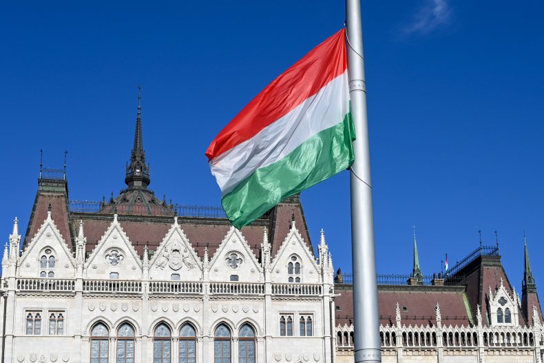 A Hungarian national flag