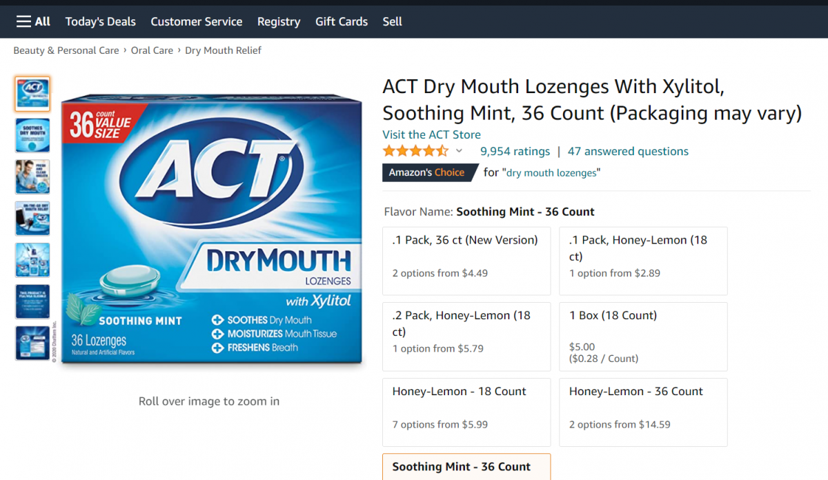 ACT Dry Mouth Lozenges