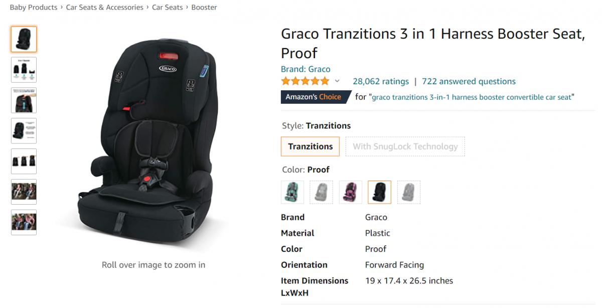 Graco Tranzitions Booster Seat