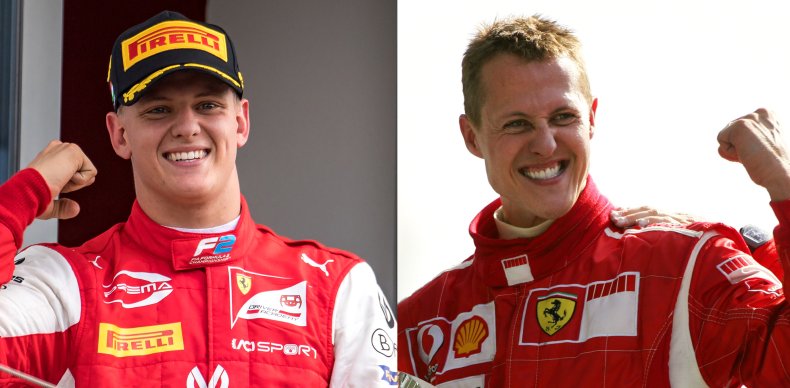 Michael Schumacher and his son Mick.