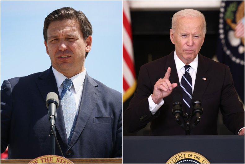 Photo Composite Shows DeSantis and Biden