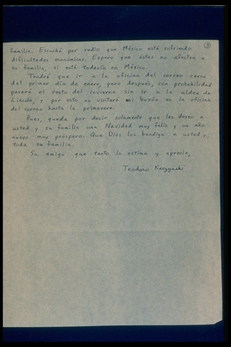 UNABOMBER LETTER