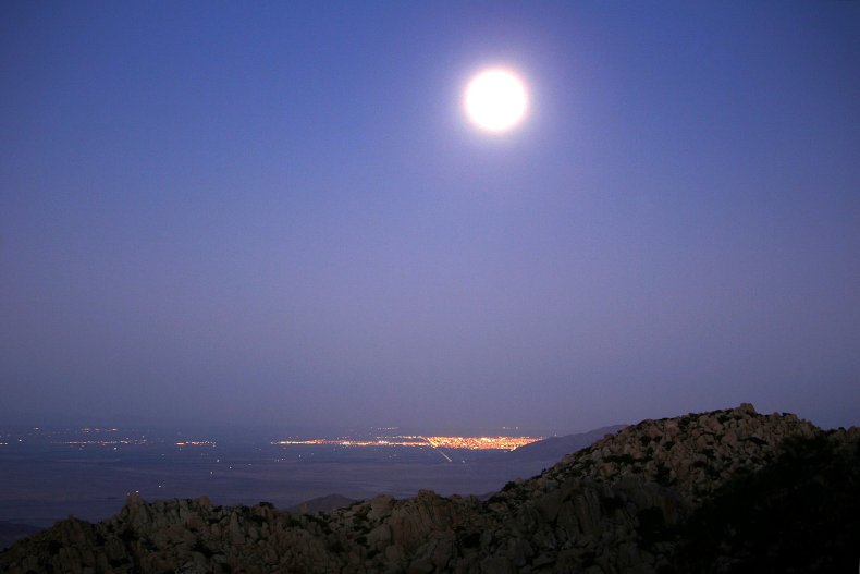 The Harvest Moon near the California-Mexico border.