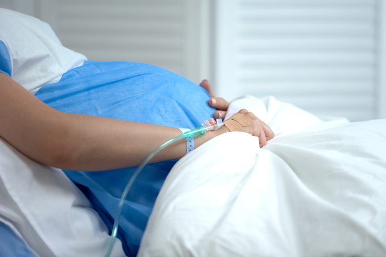 A pregnant woman in hospital