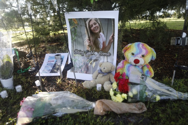 A makeshift Gabby Petito memorial in Florida.