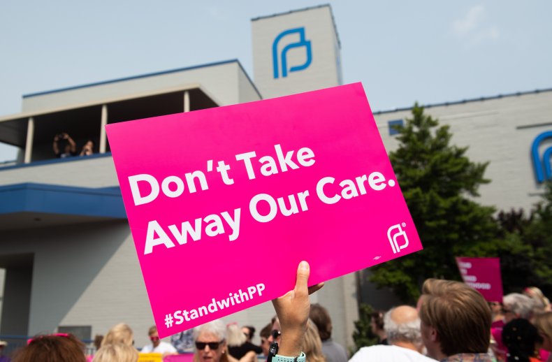 Pro-choice supporters and staff of Planned Parenthood