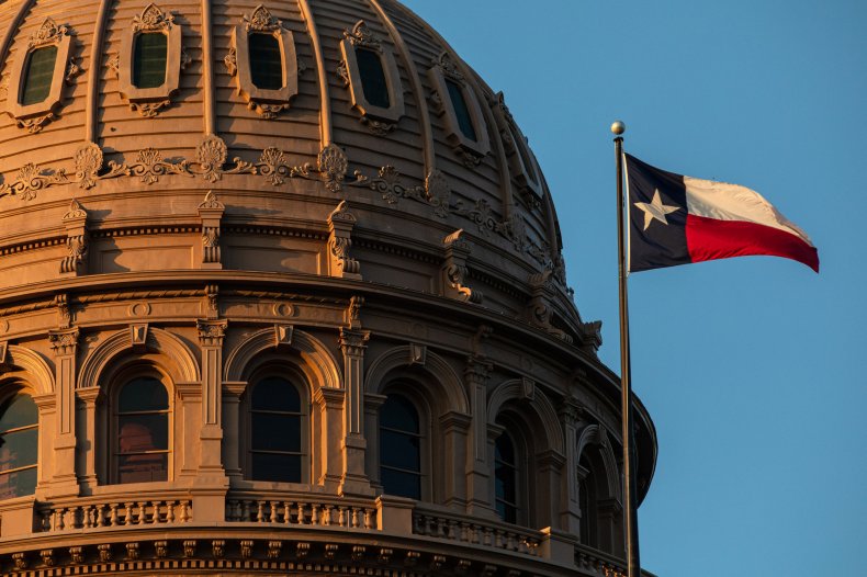 The Texas State Capitol is seen on