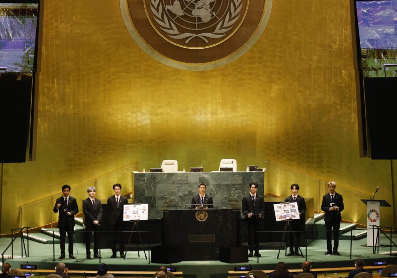 BTS at UN General Assembly in 2021.