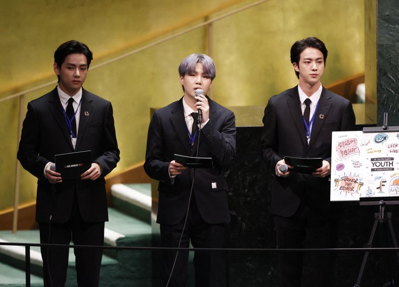BTS at UN General Assembly in 2021.