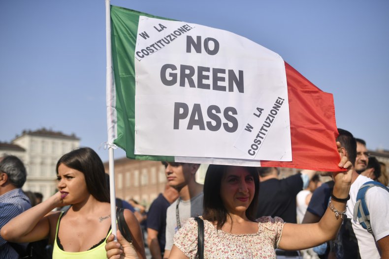 Italy green pass protest