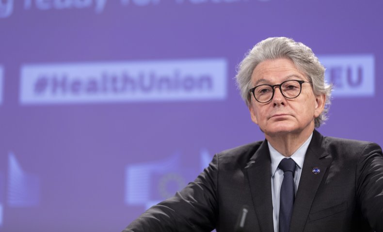 Commissioner Thierry Breton Speaks to the Media