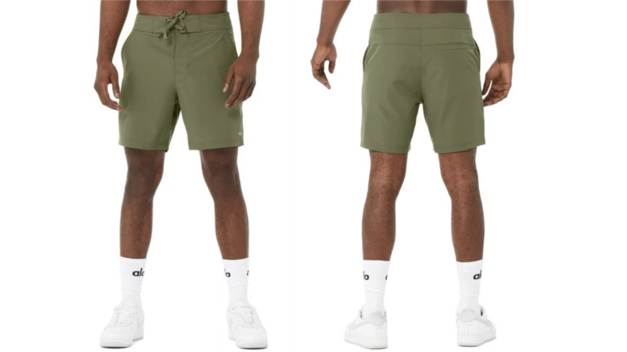 Man in green board shorts