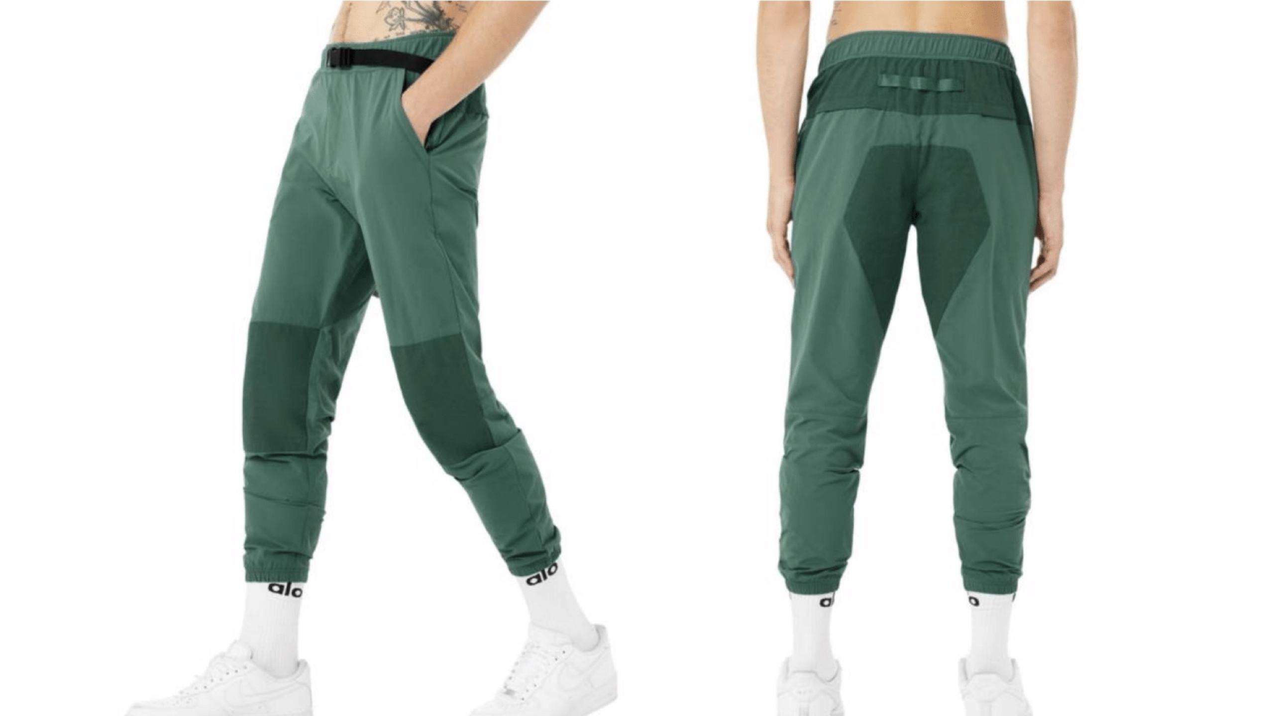 Green workout tech pants
