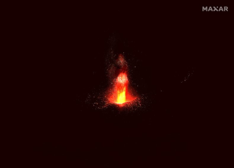 Aerial image of Cumbre Vieja volcano.