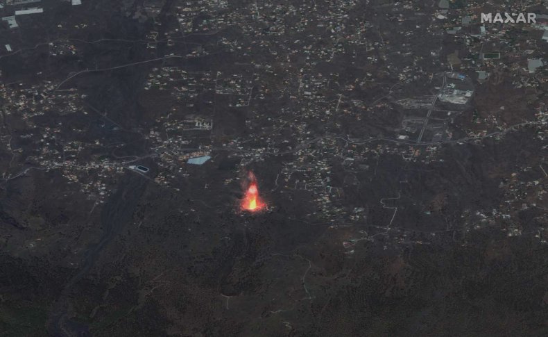 Overlaid image of Las Palma volcano.