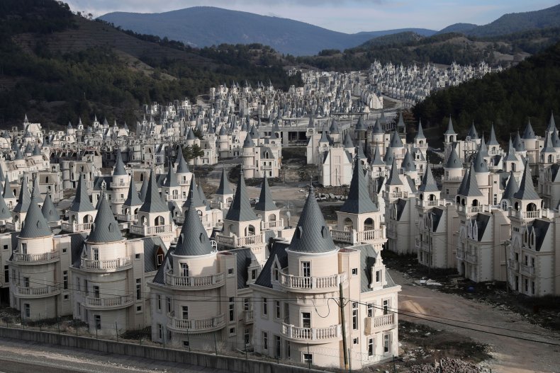 Abandoned half-built mansions in Turkey. 