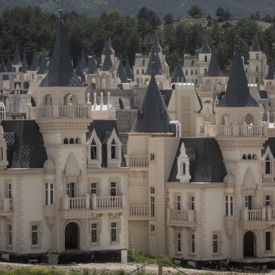 Abandoned half-built mansions in Turkey.