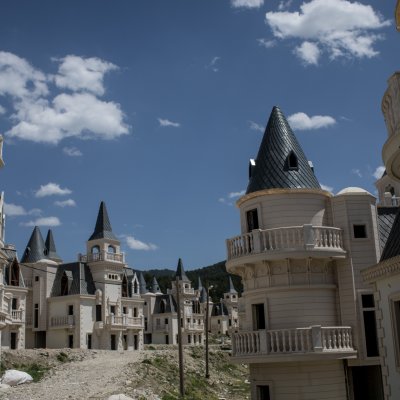 Abandoned half-built mansions in Turkey. 