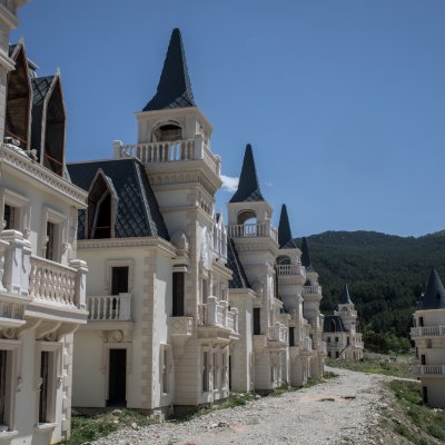 Abandoned half-built mansions in Turkey. 