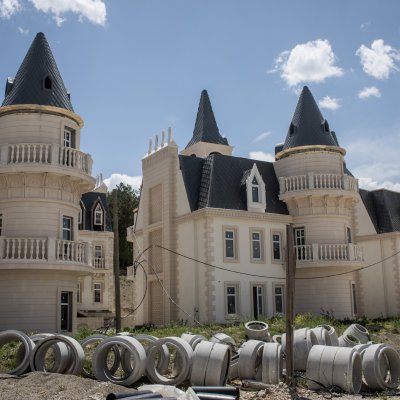 Abandoned half-built mansions in Turkey.