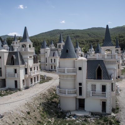 Abandoned half-built mansions in Turkey. 
