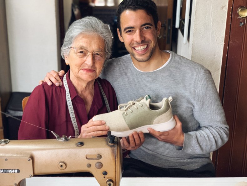 77-year-old Maria and her grandson 