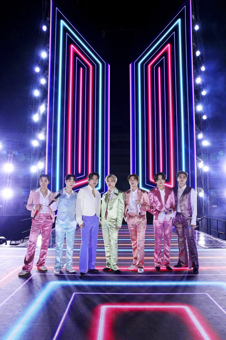 BTS performing at 2020 American Music Awards.