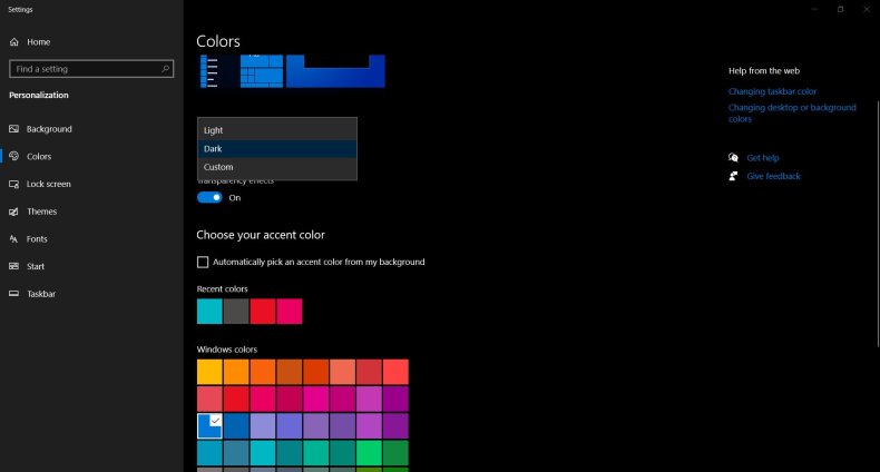 Dark Mode on Windows PC
