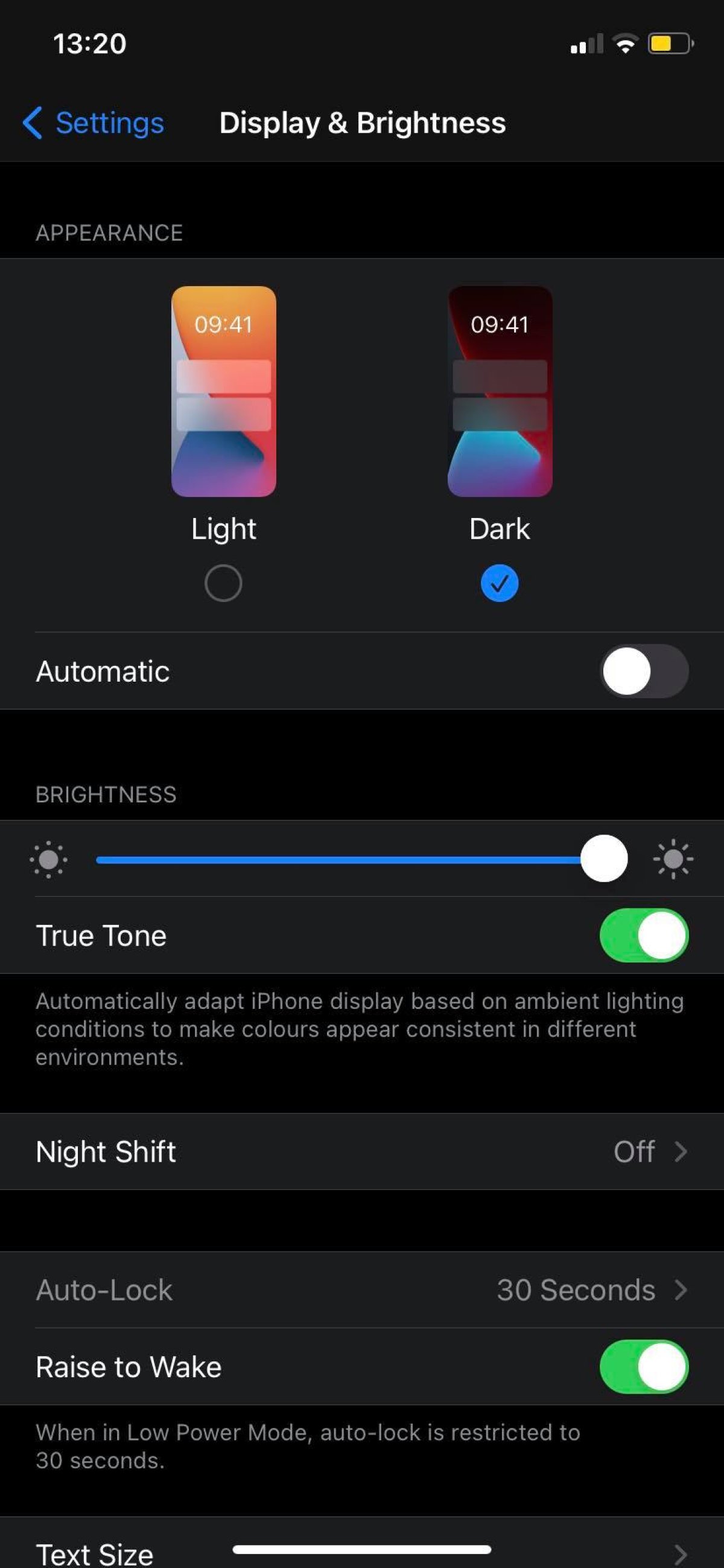 Dark Theme on an iPhone