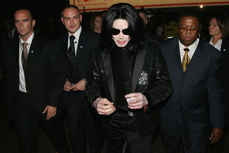 Michael Jackson with bodyguard Simon Newton 