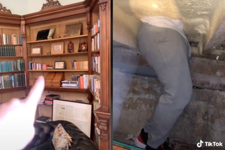 Man Finds Secret Rooms Behind His Bookshelf