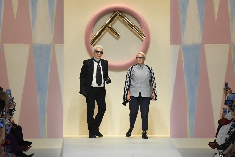 Karl Lagerfeld and Silvia Venturini Fendi