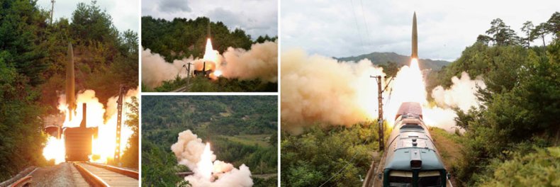 North, Korea, railway, train, missile, launch