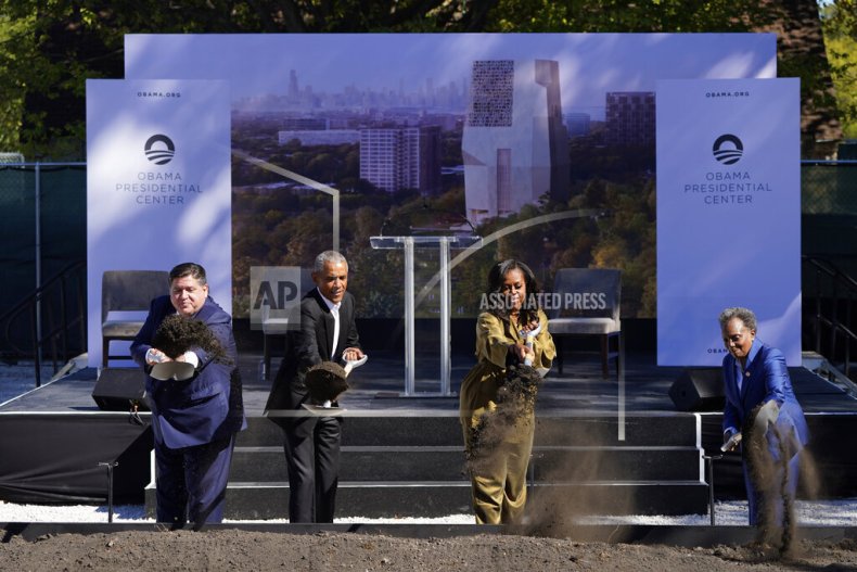 Obamas break ground on legacy project