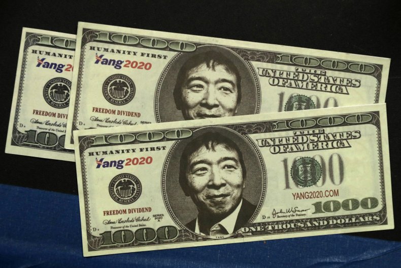 andrew yang universal basic income monthly payments