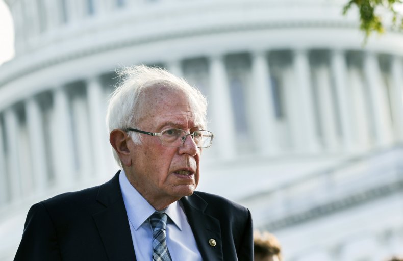 Sen. Bernie Sanders (I-VT) speaks to a 