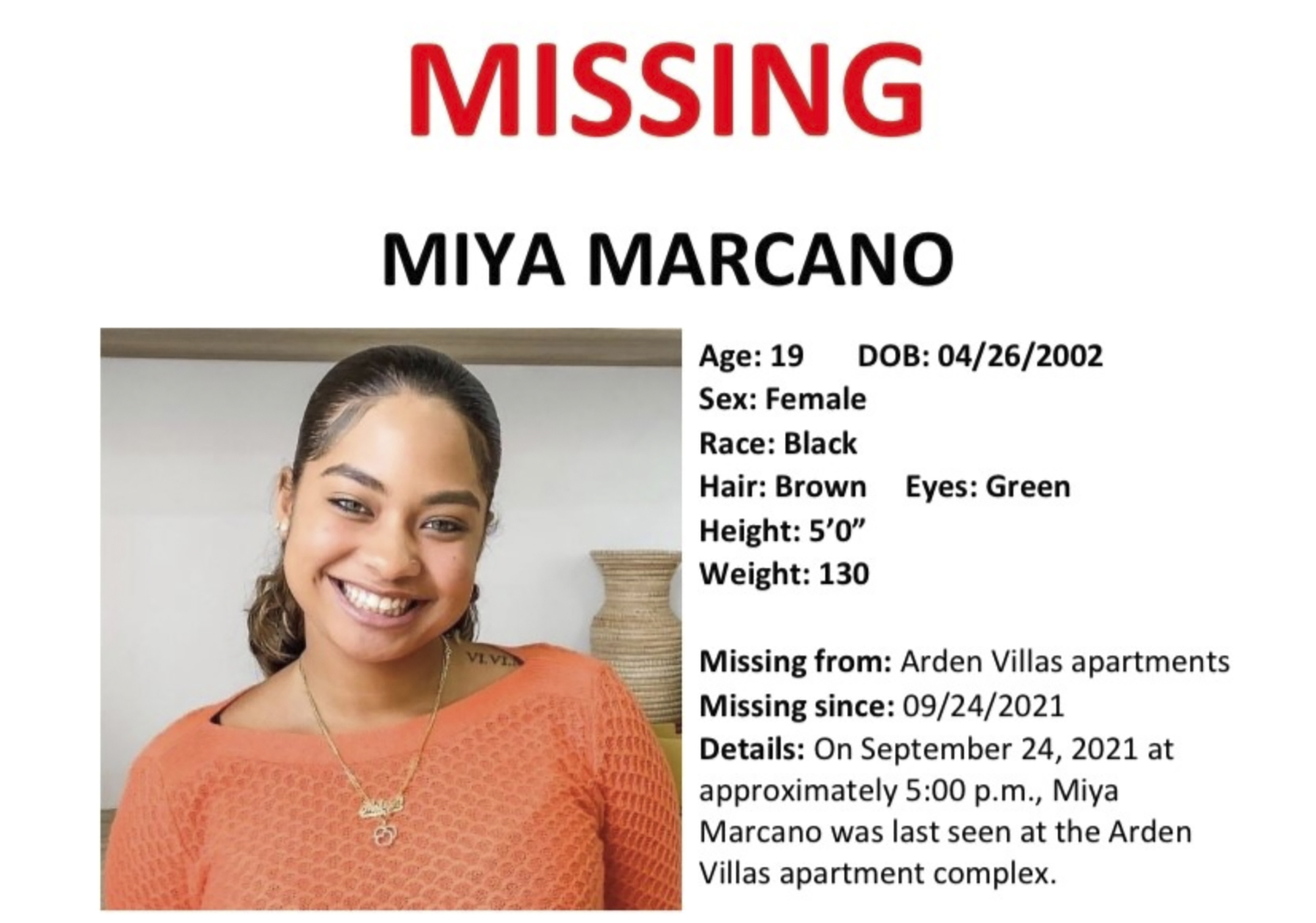 60 Detectives, FBI Working to Find Miya Marcano, College Student