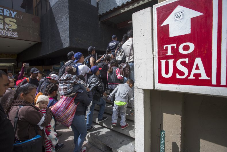 Migrants In Caravan That Travelled Through Mexico