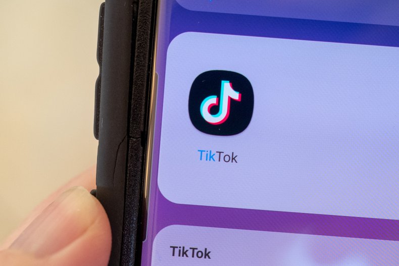 A phone with the TikTok app.