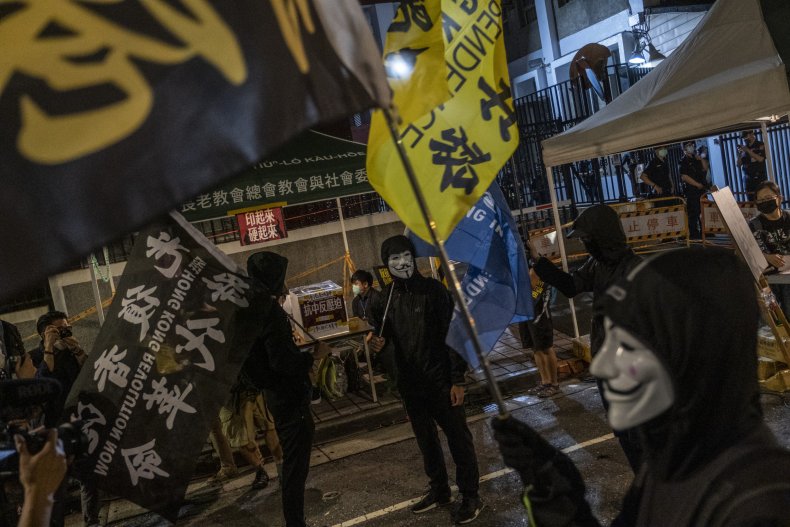 An anti-China protest in Taiwan