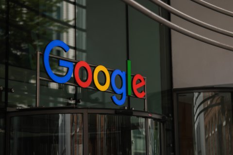 Google logo at office building in Germany